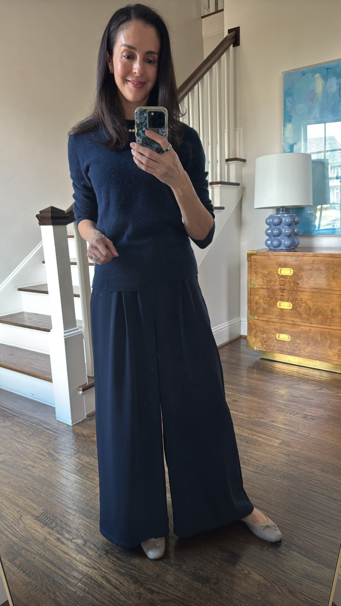 I love a monochrome moment, especially with classic pieces that are easy to mix and match. 

Sweater: small
Pants: TTS, available in 24 colors and 3 lengths
