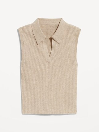 Rib-Knit Crop Polo Sweater | Old Navy (US)
