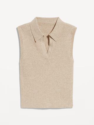 Rib-Knit Crop Polo Sweater | Old Navy (US)