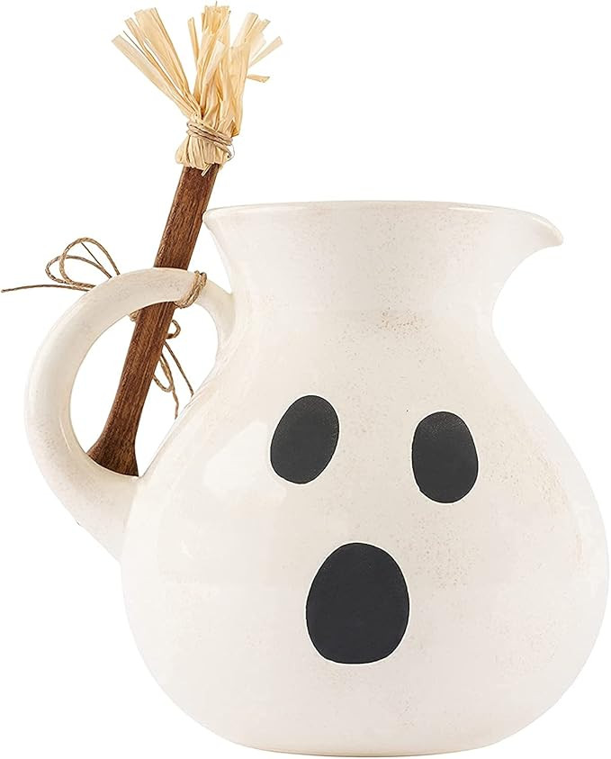 Mud Pie Ghost Pitcher Set, 96 oz | Spoon 6 1/4", White | Amazon (US)