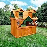 Gorilla Playsets 01-3036-G Malibu Playhouse Wooden Playhouse for Kids, Brown & Green | Amazon (US)