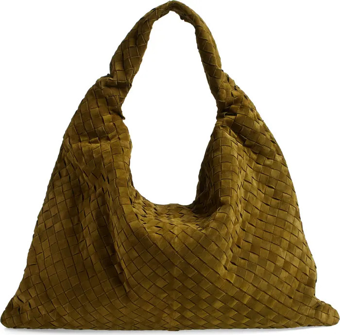 Large Hop Intrecciato Suede Hobo Bag | Nordstrom