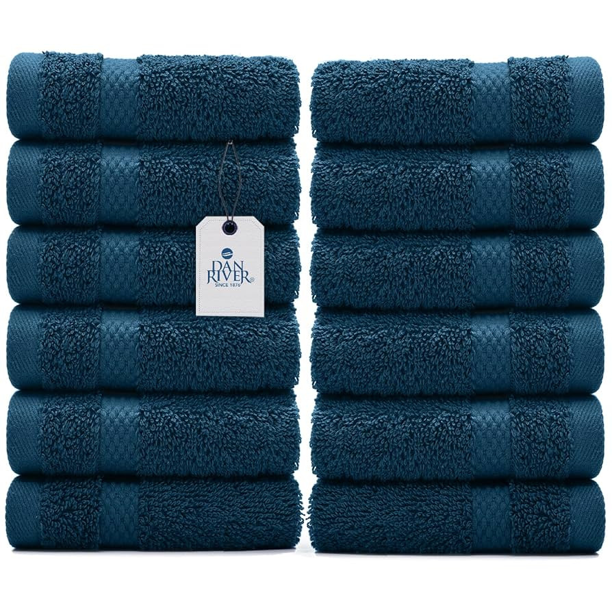 DAN RIVER Premium Wash Cloths for Your Face, 100% Cotton Washcloths 12 Pack, 550 GSM Highly Absor... | Amazon (US)