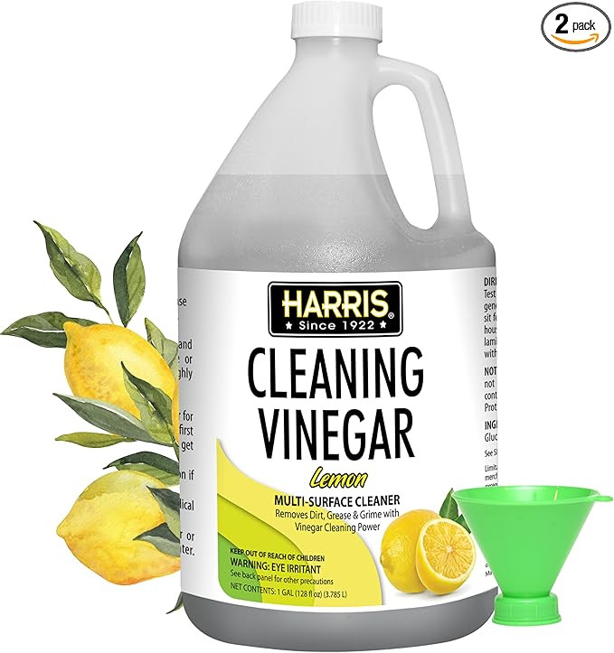 HARRIS Cleaning Vinegar All Purpose Household Multi-Surface Cleaner, 128oz (Lemon) with Easy Pour... | Amazon (US)