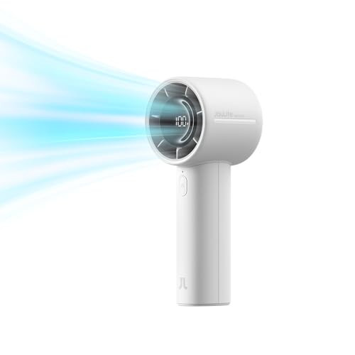 JISULIFE Handheld Turbo Fan, 5000mAh Rechargeable Portable Fans,Up to 28 Hours Working,5 Speed Strong Wind,Personal Mini Fan for Travel Outdoor Camping Beach Makeup（Gray） | Amazon (US)