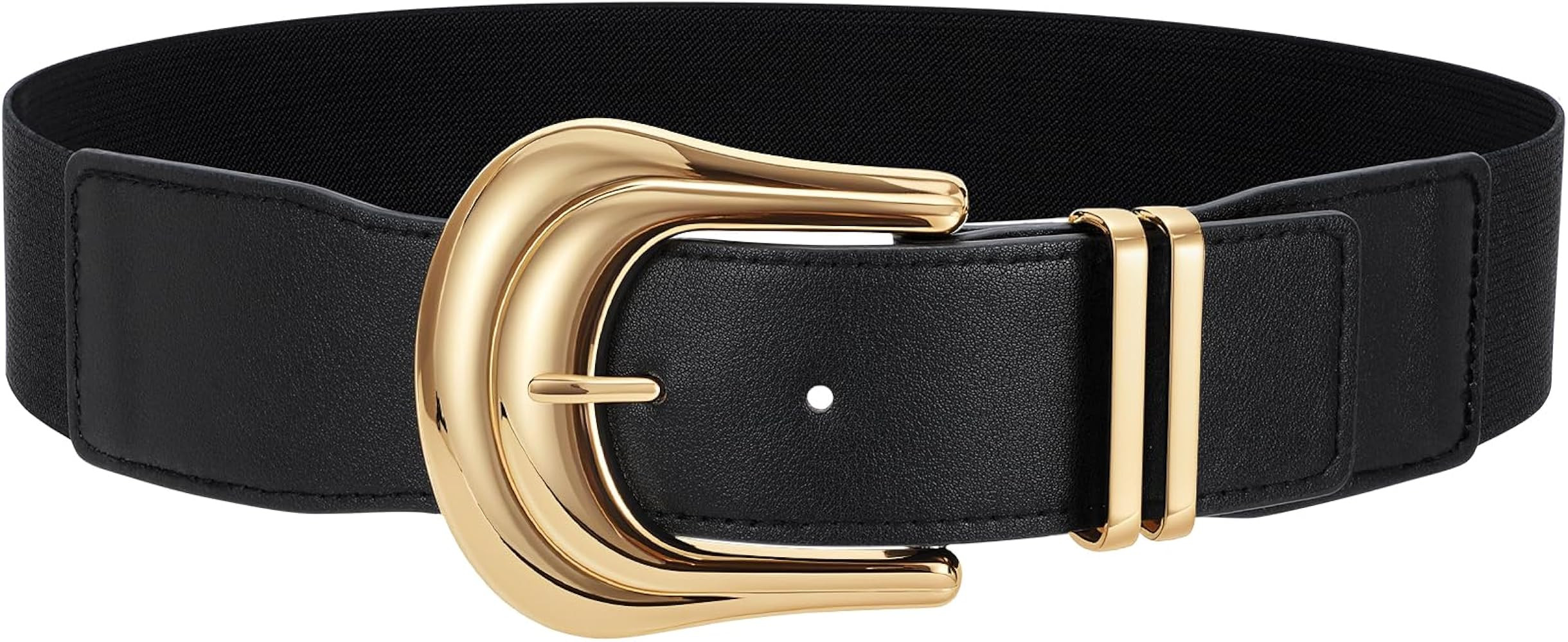 JASGOOD Women Wide Elastic Waist Belt Vintage Thick Stretchy Belt with Fashion Big Buckle | Amazon (US)