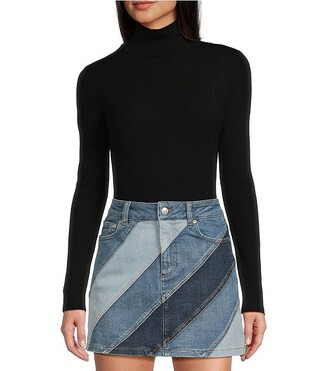 Jessica Knit Ribbed Turtle Neck Long Sleeve Bodysuit | Dillard's