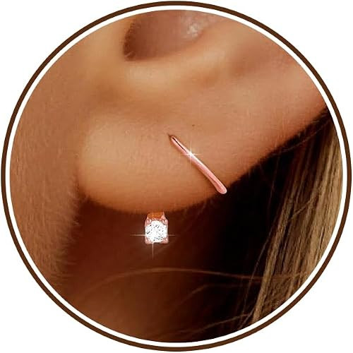 Backless Hoop Earrings for Women 14K Gold Plated Ardant Spiral Half No Back Threader Small Simple... | Amazon (US)