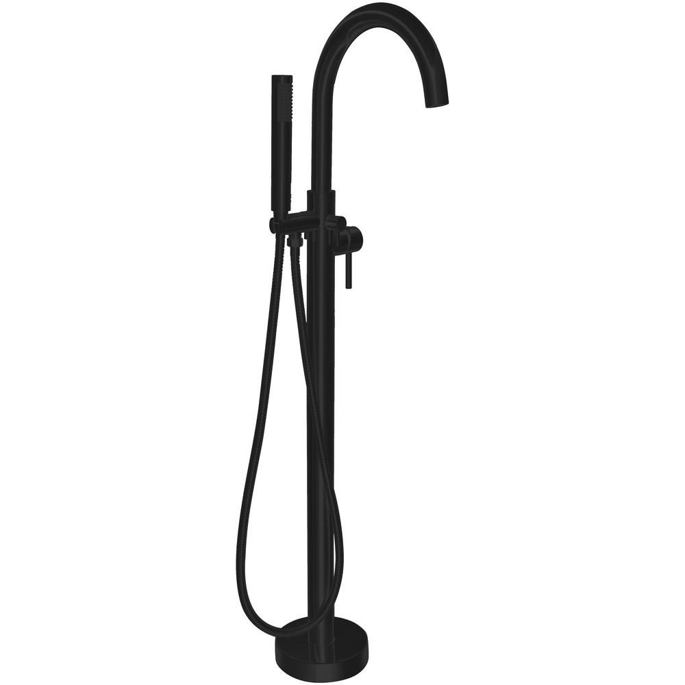 ANZZI Kros Series 2-Handle Freestanding Claw Foot Tub Faucet with Hand Shower in Matte Black | The Home Depot