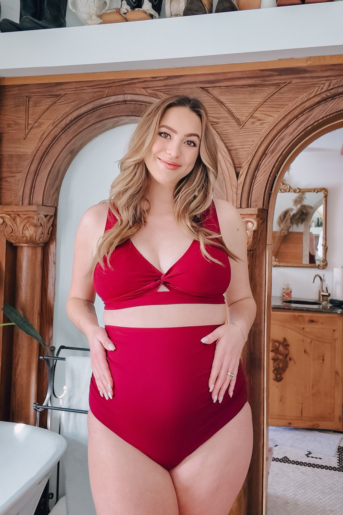 High waisted maternity swimsuit 

#LTKBump #LTKTravel #LTKSwim