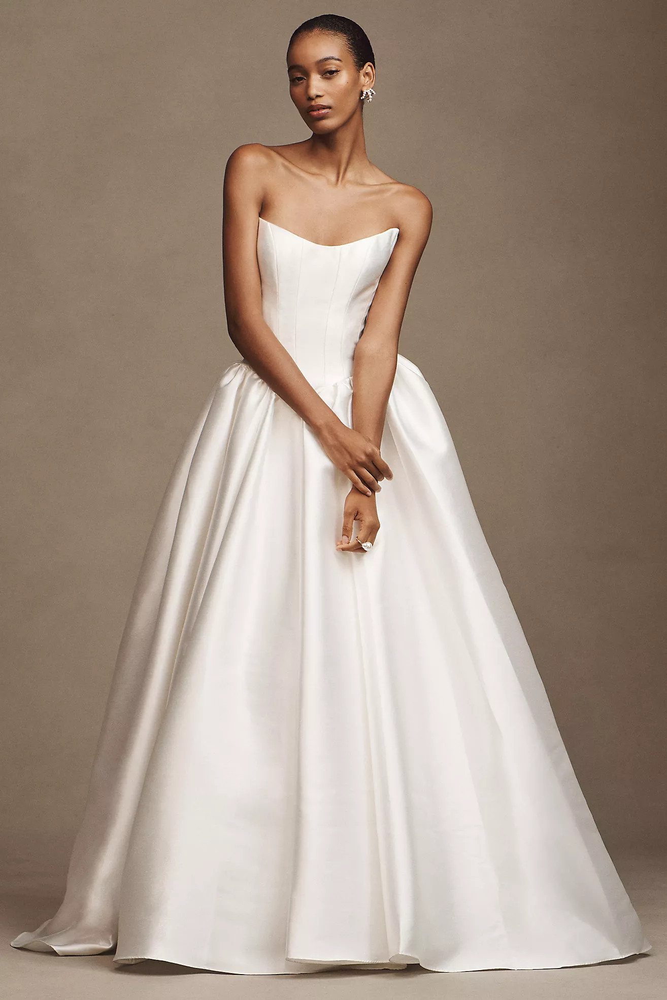 Jenny by Jenny Yoo Milena Strapless Drop-Waist Mikado Wedding Gown | Anthropologie (US)