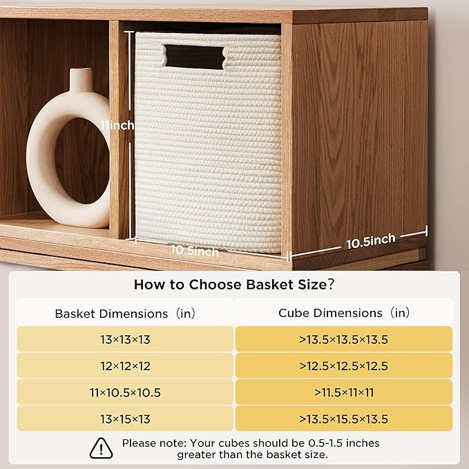 UBBCARE Set of 3 Cotton Rope Basket 11 X 10.5 X 10.5 Inches, Woven Storage Baskets for Shelves, O... | Amazon (US)