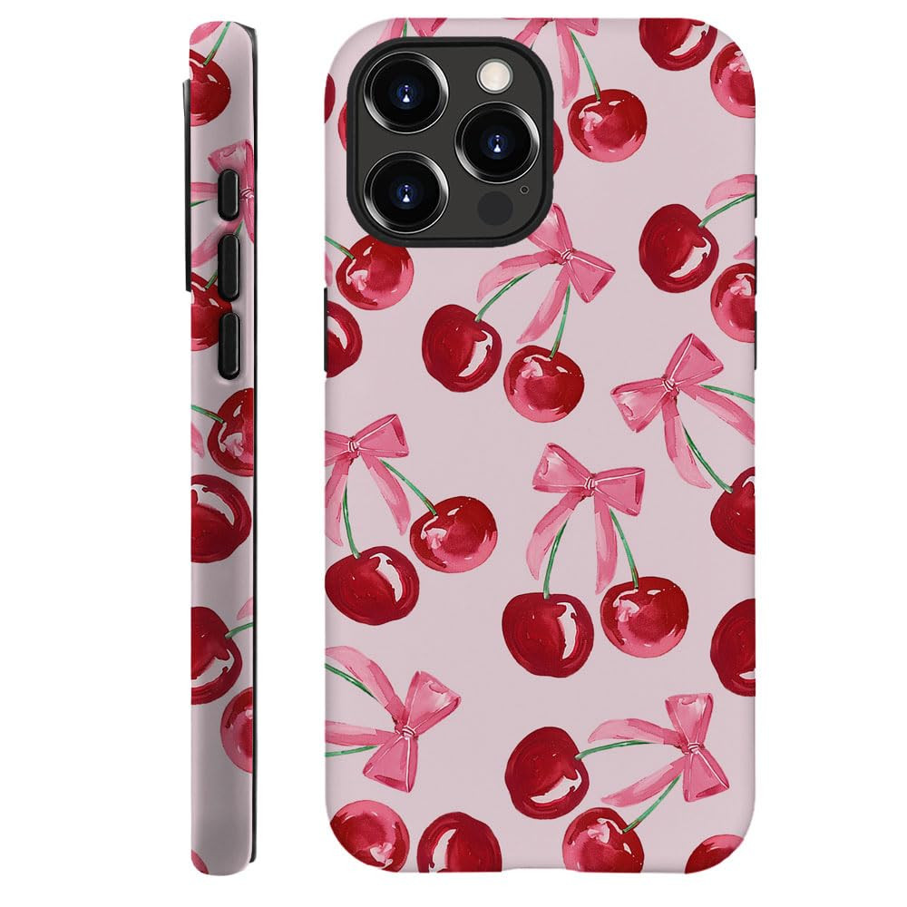DAIZAG Case Compatible with for iPhone 16 Pro Max,Pink Ribbon Bow Cherry Colorful Phone Case for ... | Amazon (US)