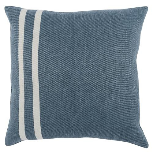 Lace Coastal Beach Blue Striped Linen Throw Pillow - 20x20 | Kathy Kuo Home