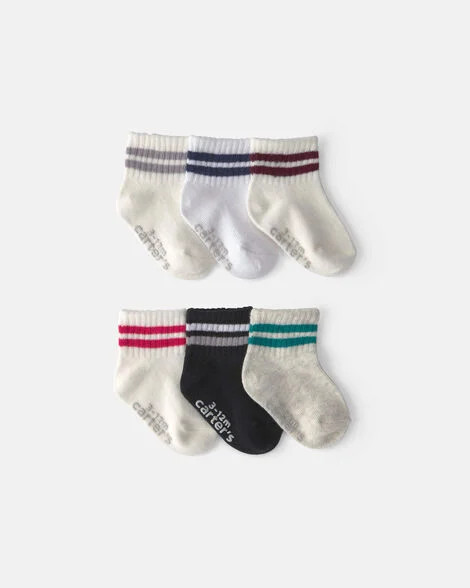 Baby Boy 6-Pack Varsity Striped Ankle Socks | Carter's | Carter's Inc