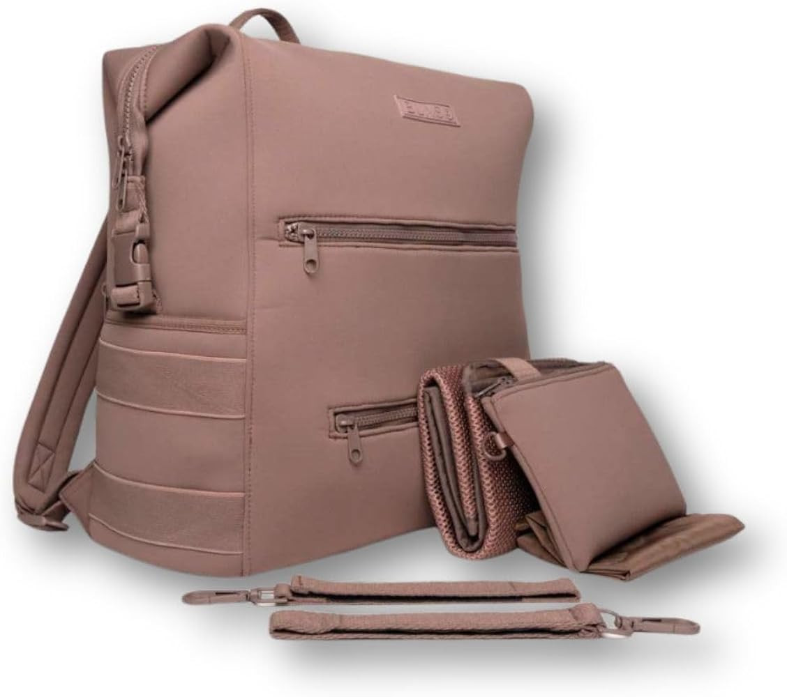 BUNSO Diaper Bag Backpack, Water-resistant Neoprene Bag With Changing Pad, Stroller Straps, Wet B... | Amazon (US)