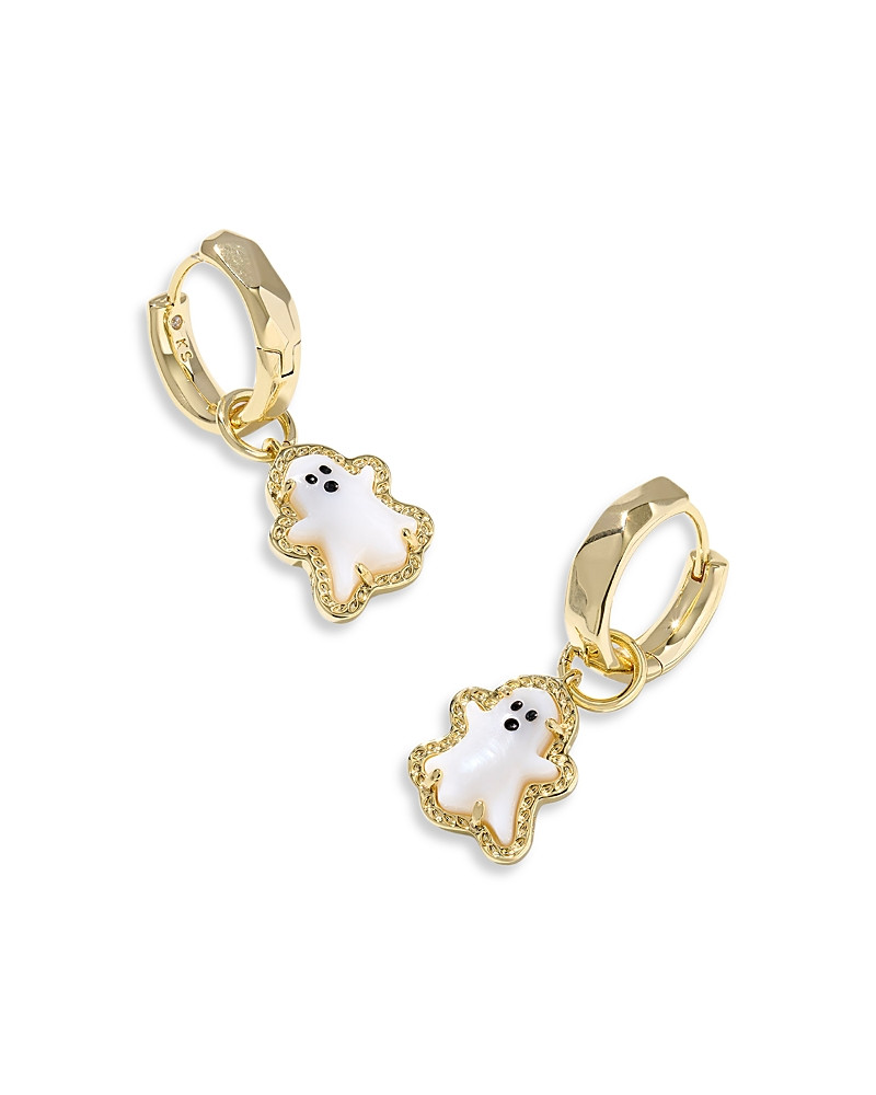 Kendra Scott Mother Of Pearl Ghost Charm Huggie Hoop Earrings | Bloomingdale's (US)