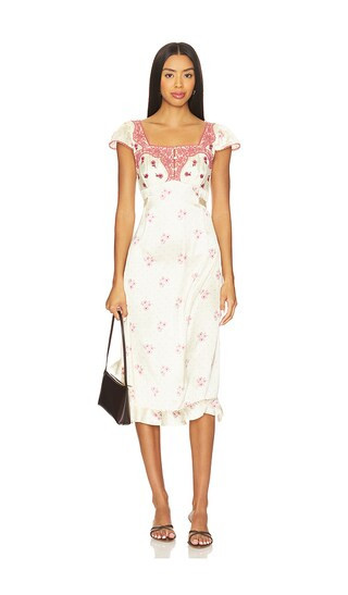 Free People Haven Midi Dress in Ivory. - size XS | Revolve Clothing (Global)