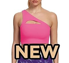 Aoxjox Women's Workout Sports Bras Fitness Gym Olivia Asymmetric One Shoulder Padded Bra Yoga Cro... | Amazon (US)