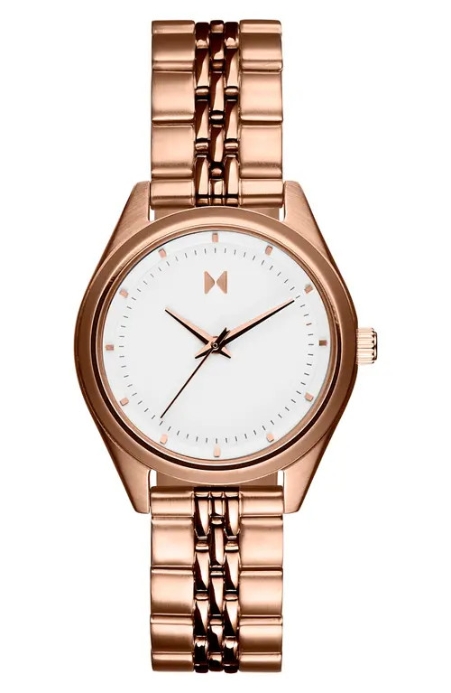 MVMT Rise Mini Bracelet Watch, 30mm in Rose Gold/White at Nordstrom | Nordstrom