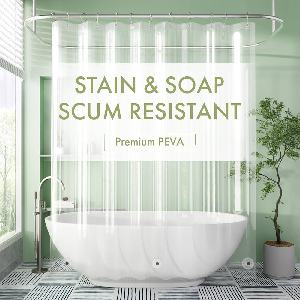 AmazerBath Extra Long Shower Curtain Liner, Clear Shower Curtain Liner 84 Inches Long, 72x84 Plas... | Amazon (US)