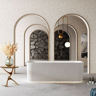 Vertical Acrylic Fluted Double Ended Freestanding Tub | Vintage Tub & Bath