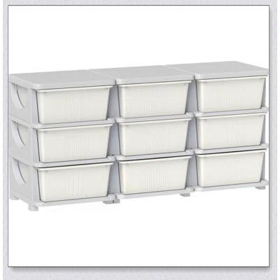 Qaba 3 Tier Kids Storage Unit With 9 Removable Drawers, For Organizing Toys And Clothes In Bedrooms And Playrooms | Wayfair North America