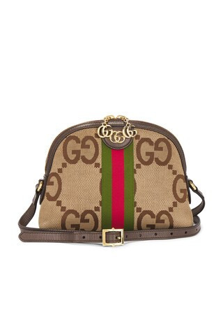 Gucci Jumbo GG Ophidia Dome Shoulder Bag in Brown | FWRD 