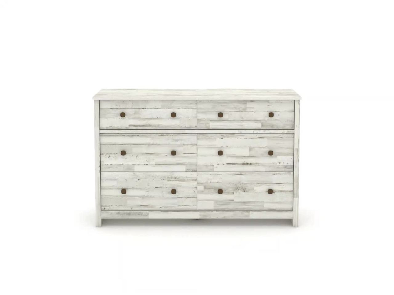 Sauder River Ranch Rustic 6-Drawer Bedroom Dresser, White Plank Finish | Walmart (US)