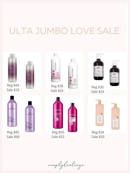 One of my FAVORITE sale of the year is Ultas jumbo love sale!! A great time to stock up. I’ve been using the Biolage color protecting for years! 

#LTKsalealert #LTKbeauty #LTKhome