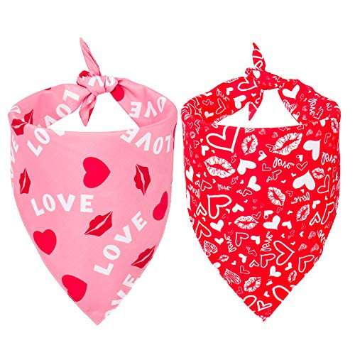 ADOGGYGO Valentine Dog Bandana, Multiple Sizes Offered, Reversible Triangle Dog Scarf Pet Bandana for Large X-Large Dogs (X-Large) | Amazon (US)