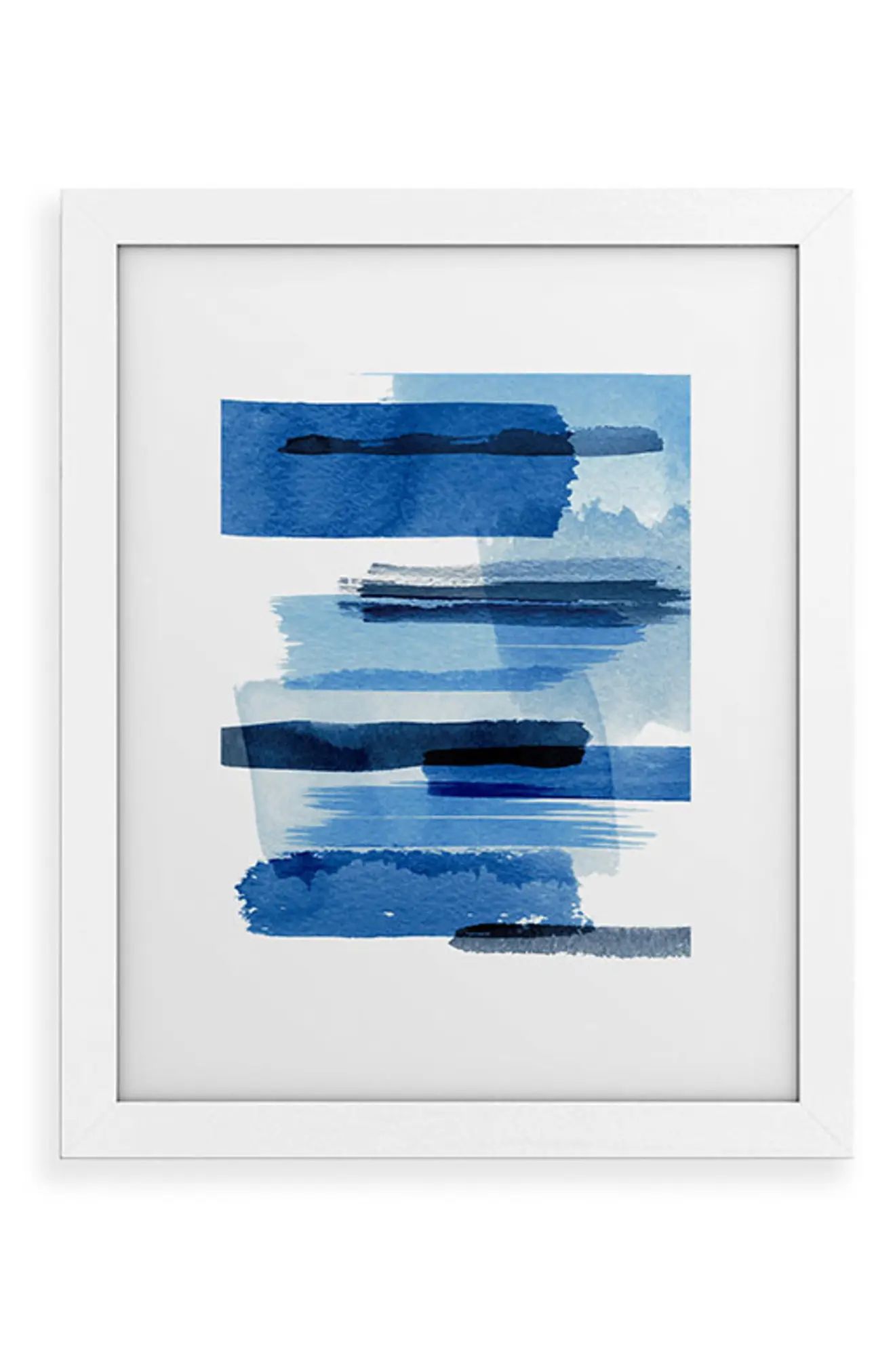 Deny Designs Feelings Blue Framed Wall Art in White Frame 8X10 at Nordstrom | Nordstrom
