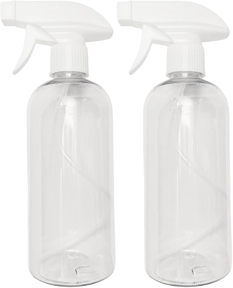 Plastic Spray Bottle (16oz/2-Pack) Empty Spray Bottles Crystal Clear and Refillable Container for... | Amazon (US)