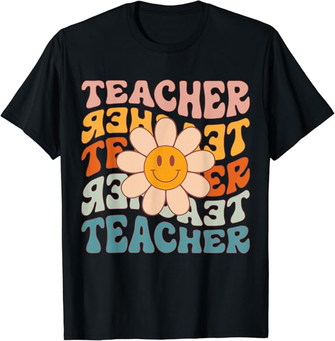 Retro Teacher Daisy Colorful - Elementary School Teacher T-Shirt | Amazon (US)