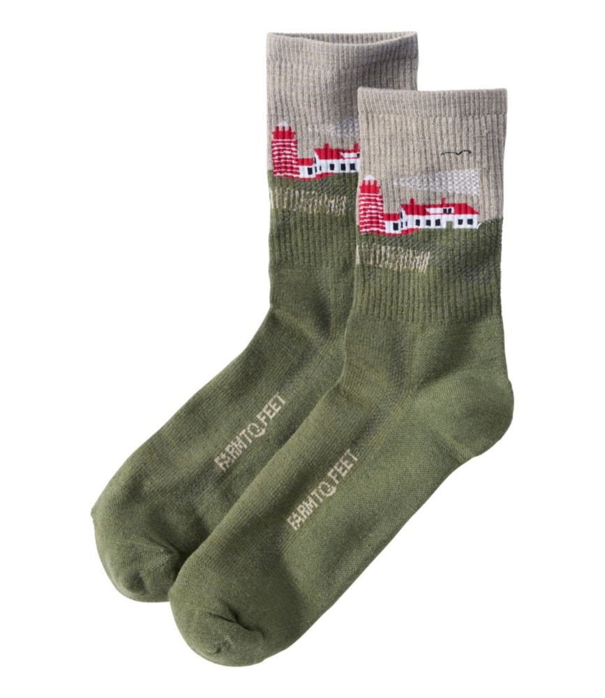 Adults' Farm to Feet Portland West Quoddy Lighthouse Light Cushion 3/4 Crew Sock | L.L. Bean