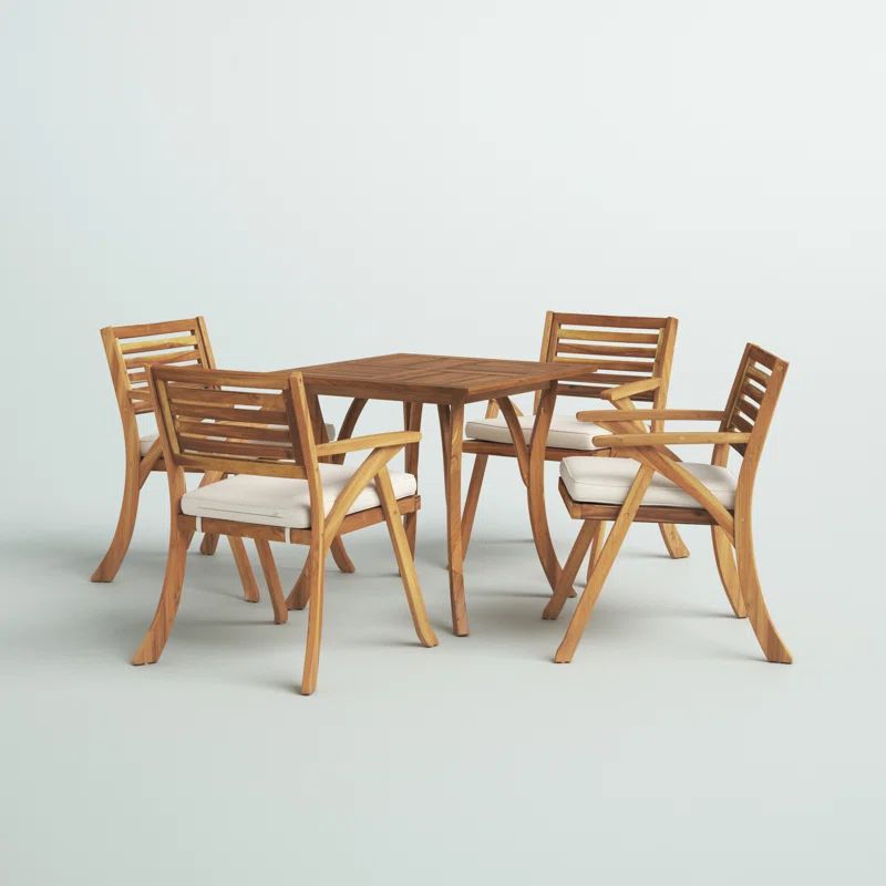 Square 4 - Person Outdoor Dining Set with Cushions | Wayfair North America