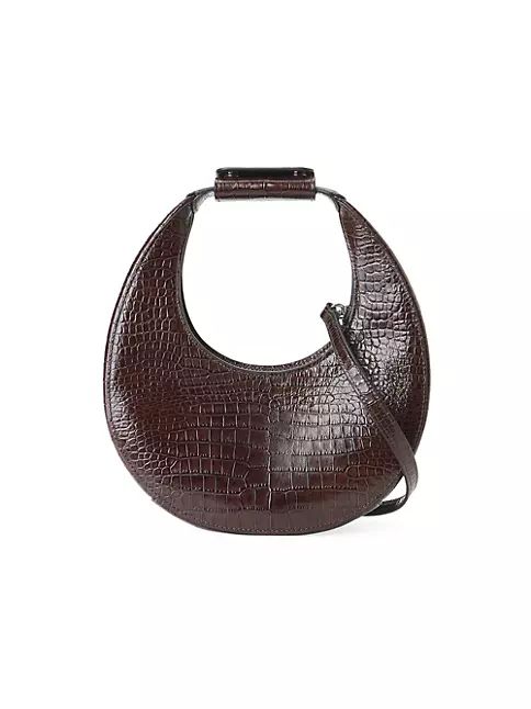 Mini Crocodile-Embossed Leather Moon Bag | Saks Fifth Avenue