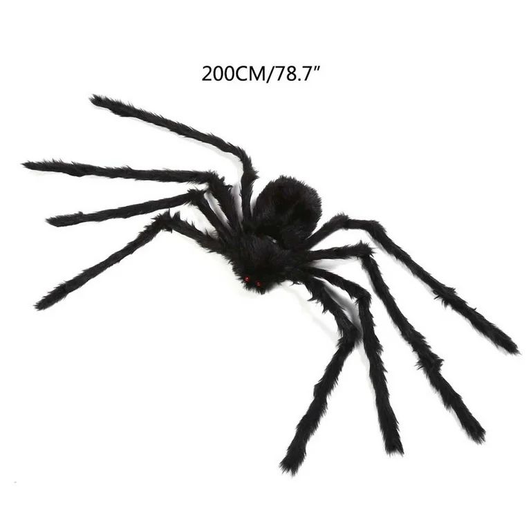 RKSTN Halloween Hairy Scary Virtual Realistic Posable Spider Black - Indoor Outdoor Yard Furry Gi... | Walmart (US)