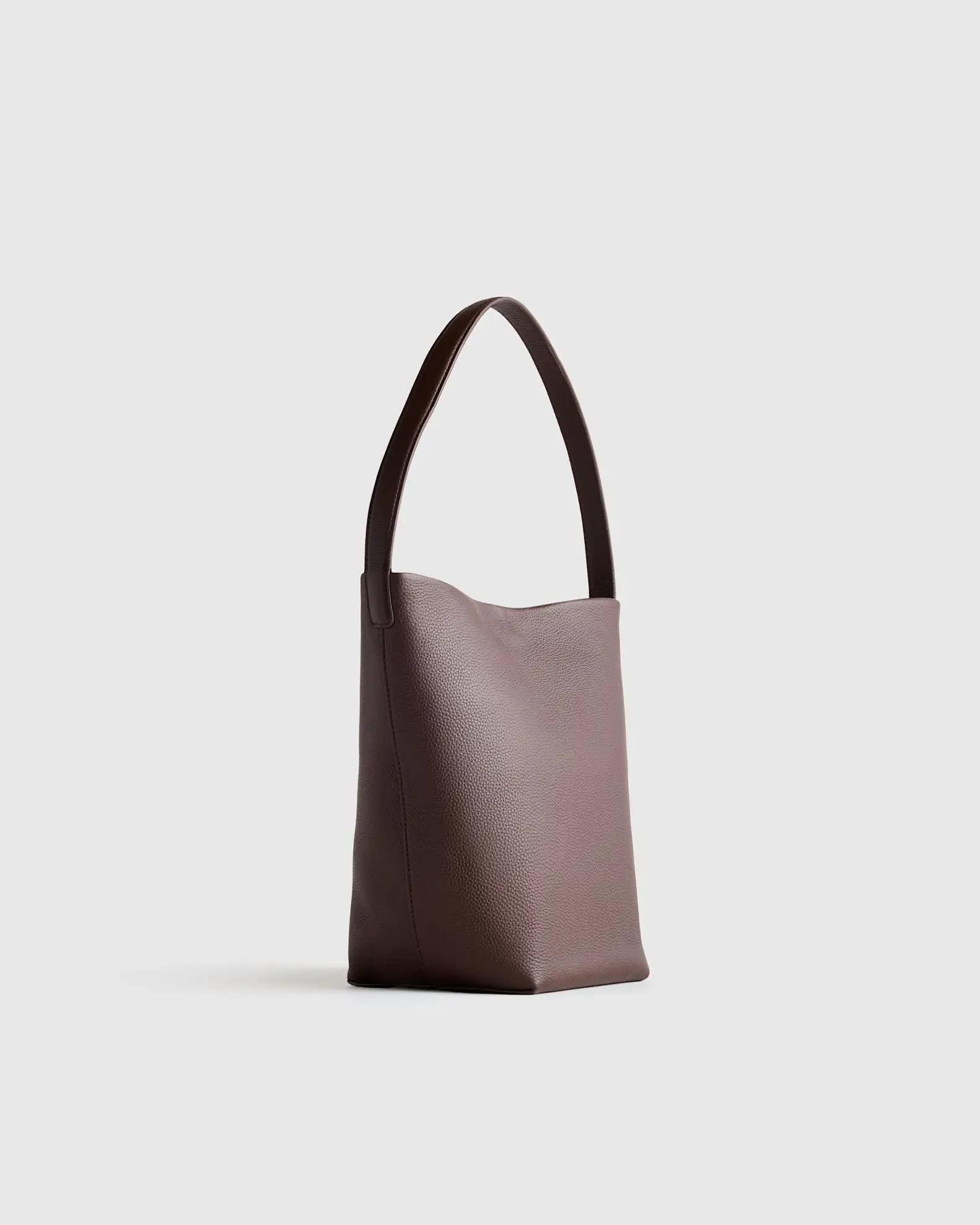 Italian Leather Soft Bucket Shoulder Bag in Espresso Brown | Quince