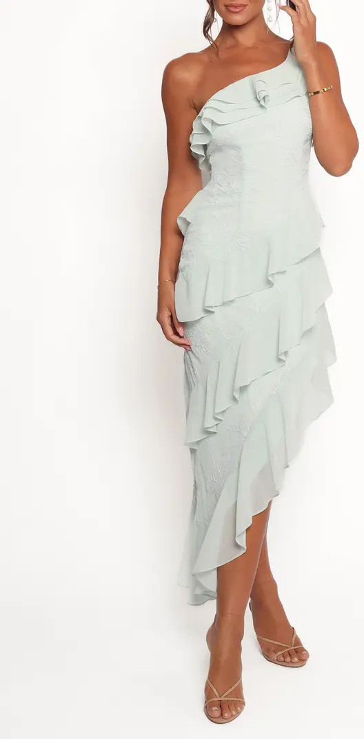 Petal & Pup Marion Embroidered Ruffle One-Shoulder Maxi Cocktail Dress | Nordstrom | Nordstrom