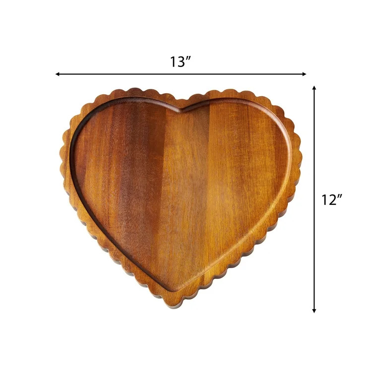 The Pioneer Woman Wooden Scallop Heart Charcuterie Tray, 13" x 12" | Walmart (US)