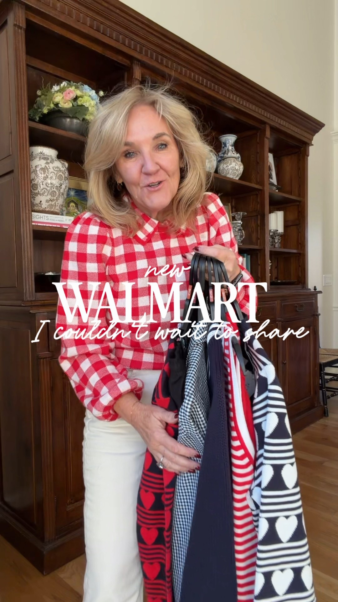 Walmart new arrivals size large except the Walmart jeans. I sized down to a 6 
Ecru jeans are spanx size up 2 sizes! They run small! 

Red sweater Walmart 

#LTKOver40 #LTKPetite #LTKHoliday #LTKOver40 #LTKFindsUnder50 #LTKSeasonal