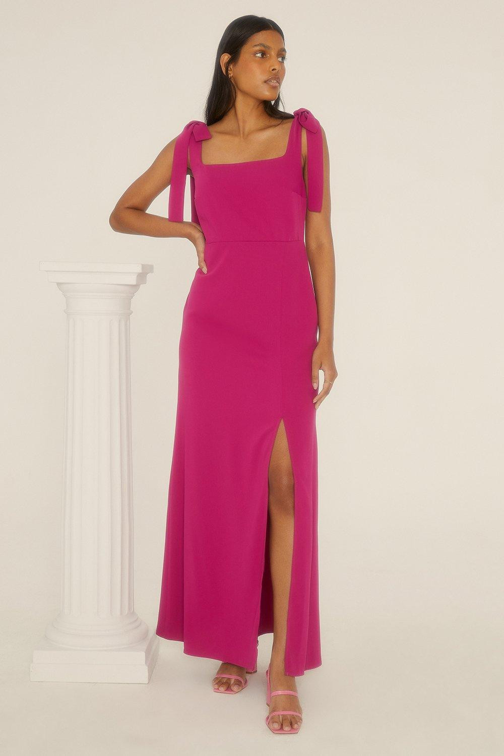 Petite Premium Crepe Tie Shoulder Midi Dress | Oasis UK & IE