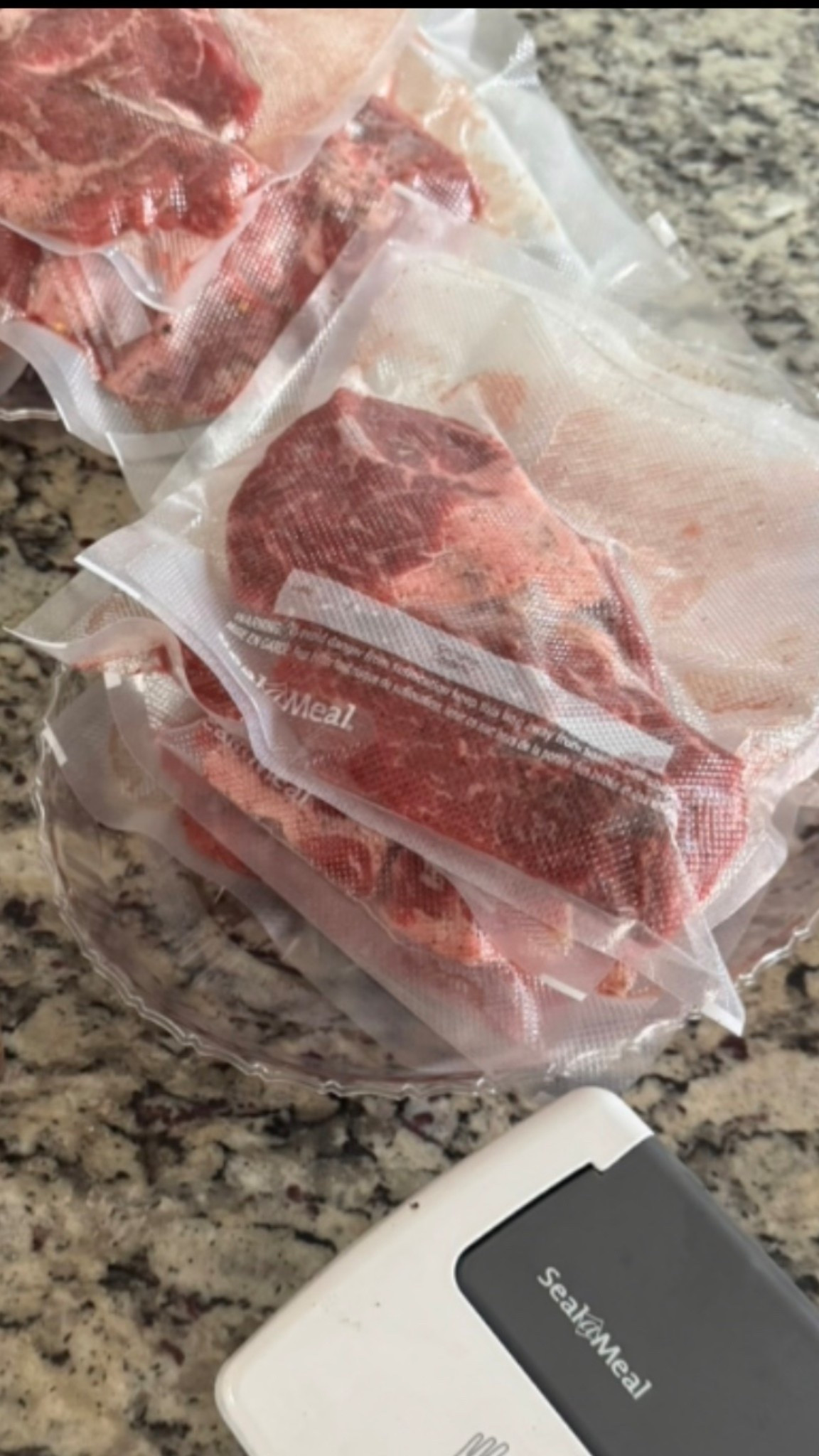Weekly meat prep vacumm sealer