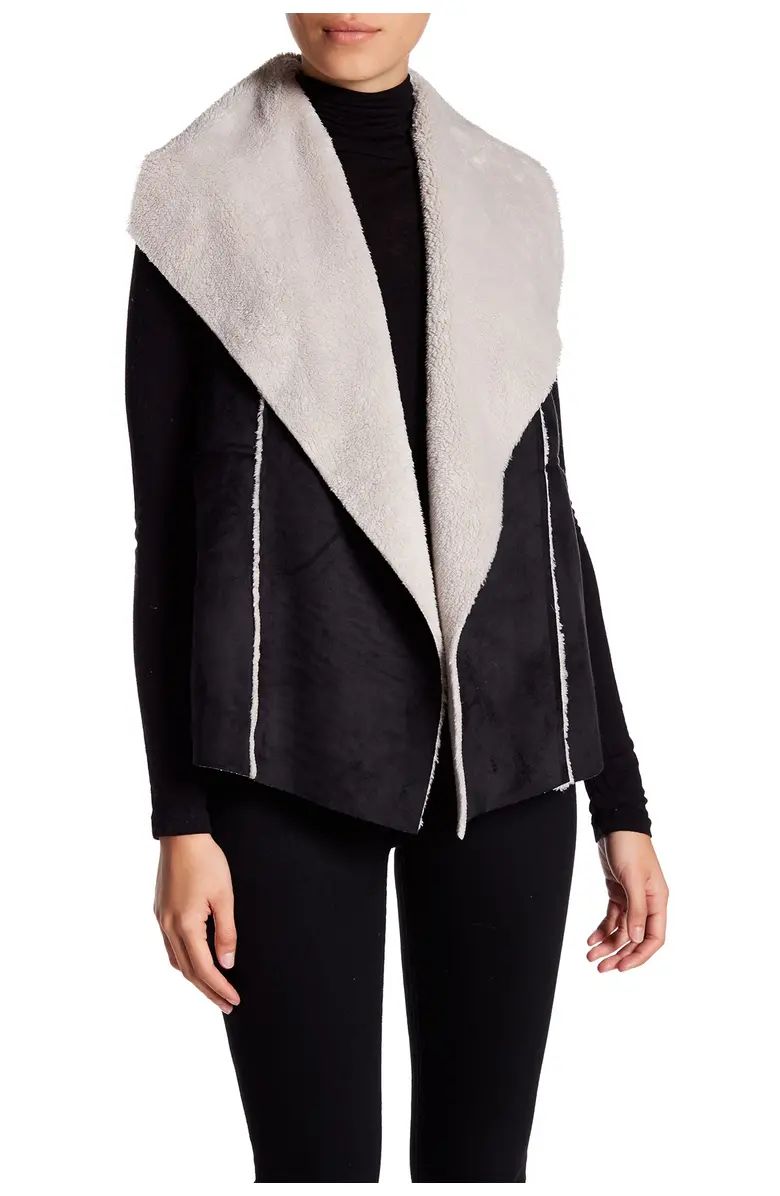 Faux Suede & Faux Shearling Lined Vest | Nordstrom Rack