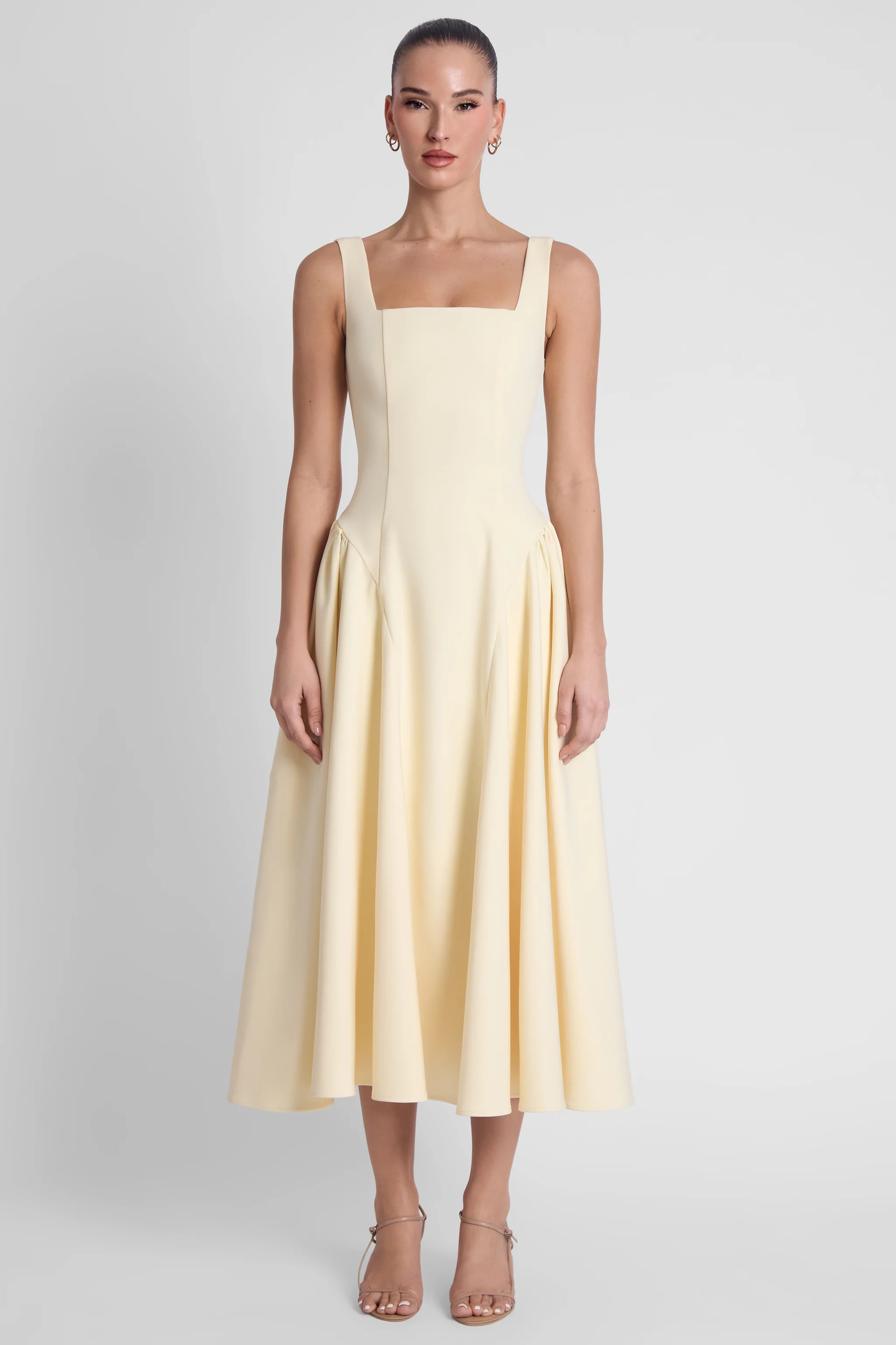 Chloe Corset Midi Dress - Yellow | LEAU (US)
