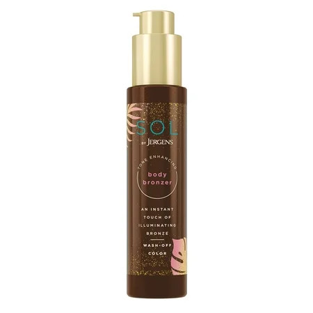 Sol By Jergens Self Tanner Body Bronzer For All Unique Skin Tones Sunless Tanning Wash-Off Luminous Body Bronzer Natural-Looking Self-Bronzer And Tan Intensifier For Instant Bronze 3.4 Ounce | Walmart (US)
