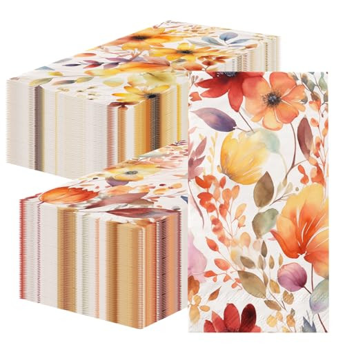40Pcs Fall Napkins Paper Fall Floral Napkins Thanksgiving Napkins Fall Tableware Autumn Napkins Fall Bridal Shower Napkins Harvest Napkins Fall Party Decorations Thanksgiving Party Supplies | Amazon (US)