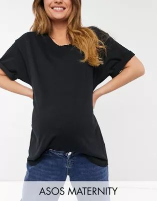 ASOS DESIGN Maternity ultimate oversized t-shirt in black | ASOS (Global)