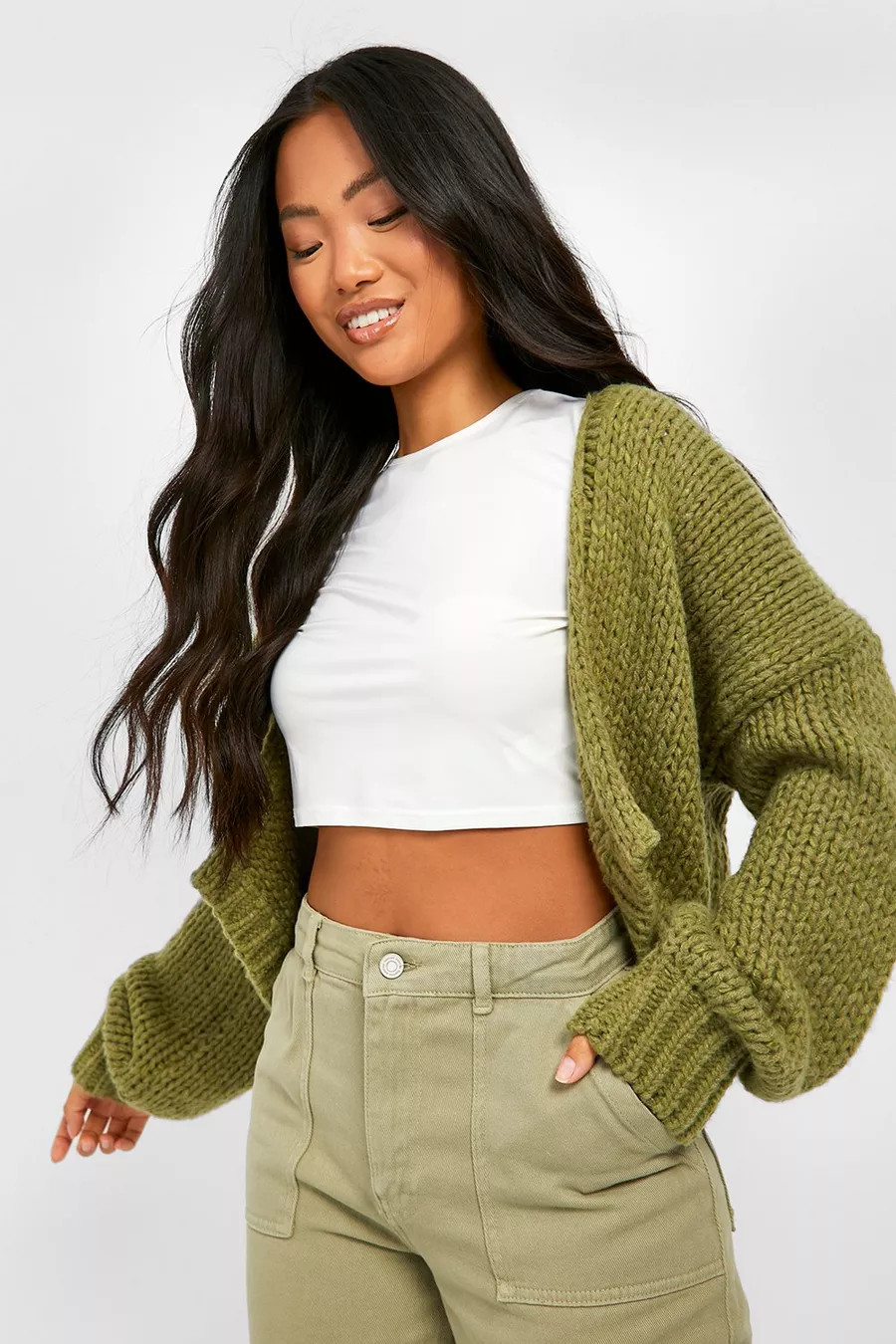 Petite Premium Chunky Knit Cardigan | boohoo (US & Canada)